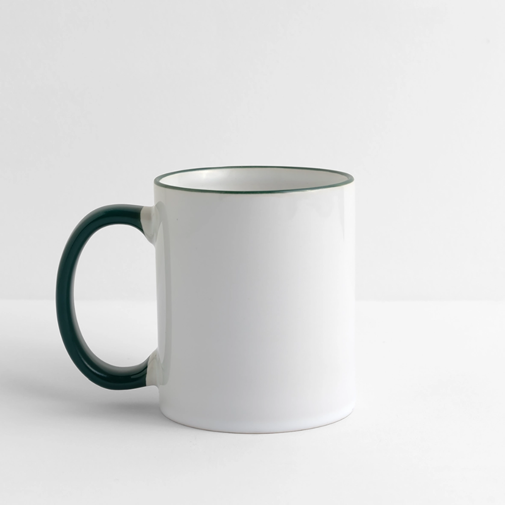 Mug panoramique personnalisable - blanc/vert foncé