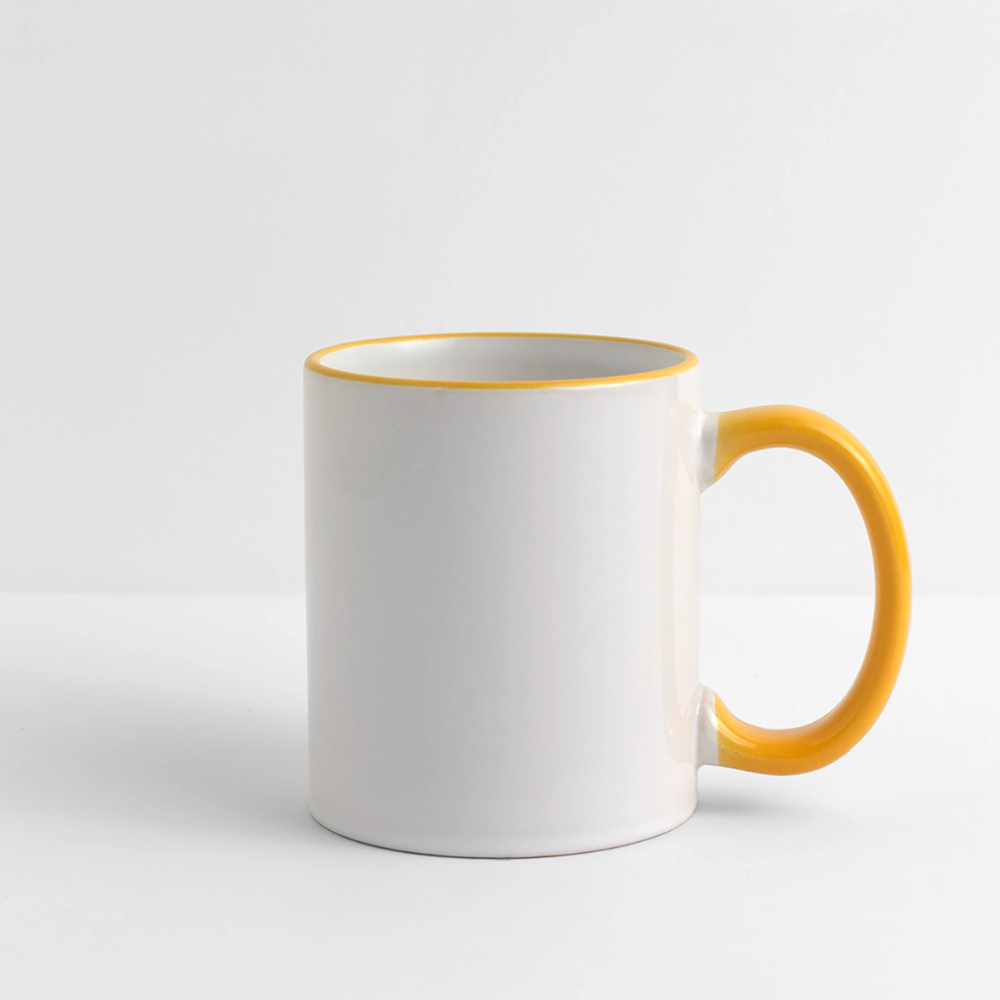 Mug panoramique personnalisable - blanc/jaune