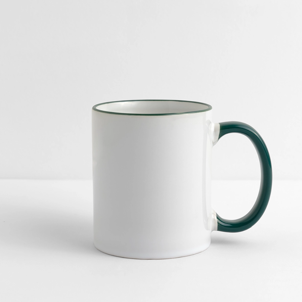 Mug panoramique personnalisable - blanc/vert foncé