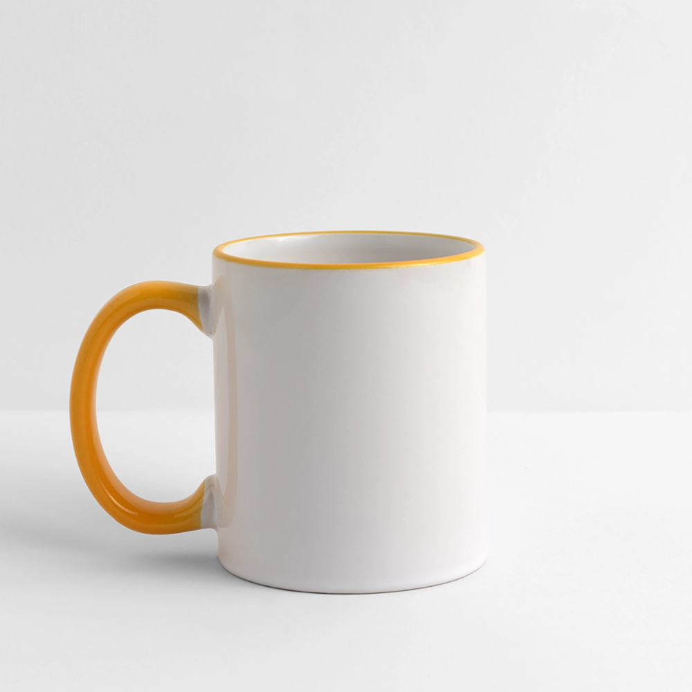 Mug panoramique personnalisable - blanc/jaune