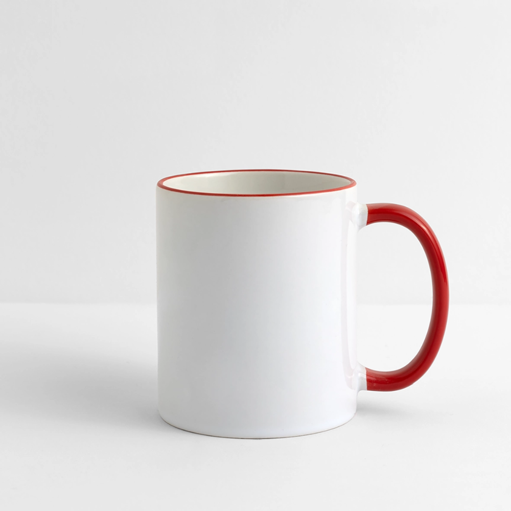 Mug panoramique personnalisable - blanc/rouge