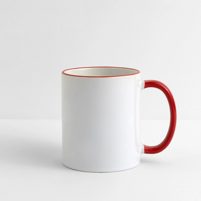 Mug panoramique personnalisable - blanc/rouge
