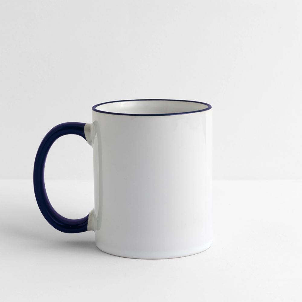 Mug panoramique personnalisable - blanc/bleu cobalt